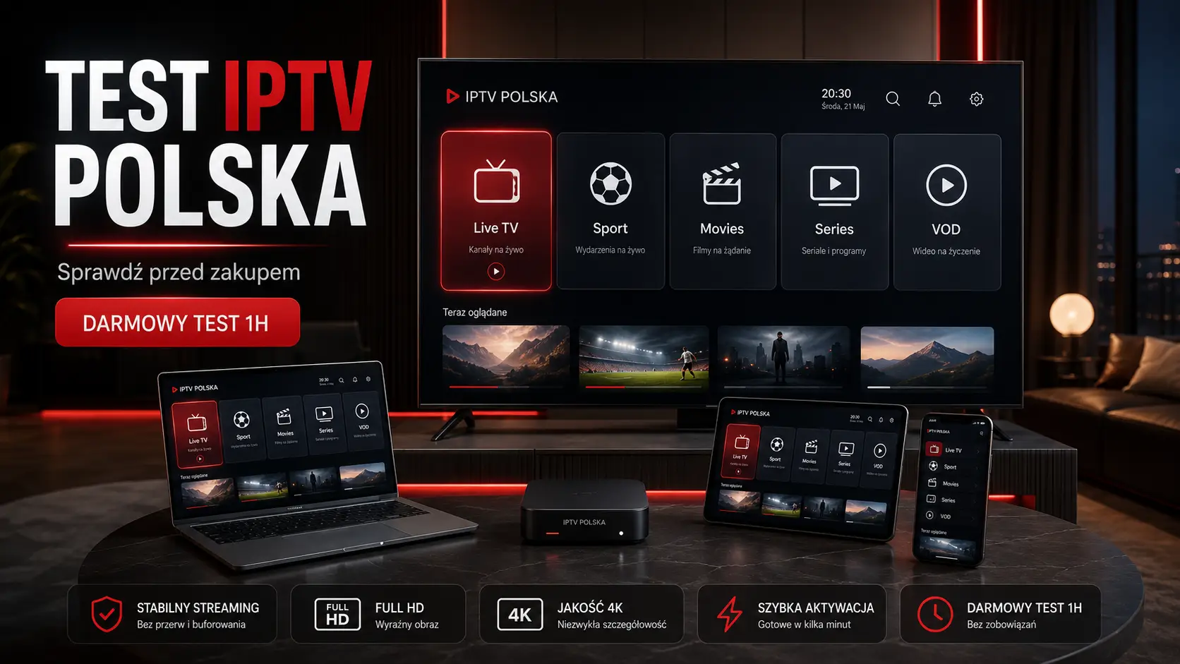 Test IPTV Polska 2026 na Smart TV przed zakupem